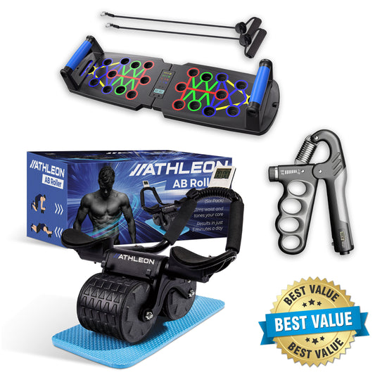 PostureFlex™ Ab Roller + Grip Strengthener + PushUp Board