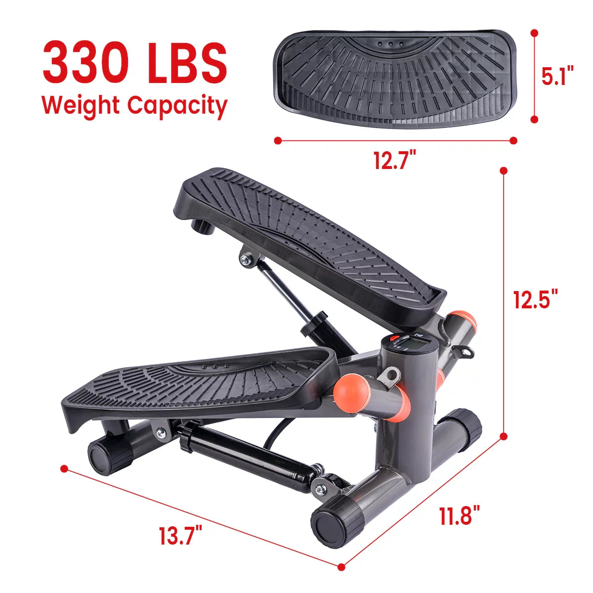 PostureFlex™ Stair Stepper Machine with Resistance Bands